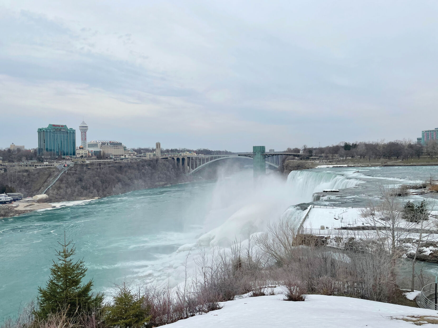 A winter scene at Niagara Falls